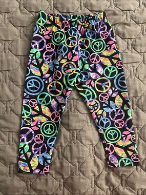 Dori Creations Girls' Tie-Dye Peace Sign Leggings - 12-18 months